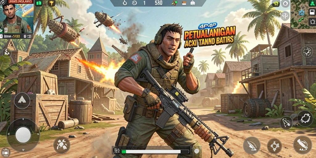 Tampilkan aksi gameplay mendebarkan dari 4P4P dan berbagai karakter menarik.