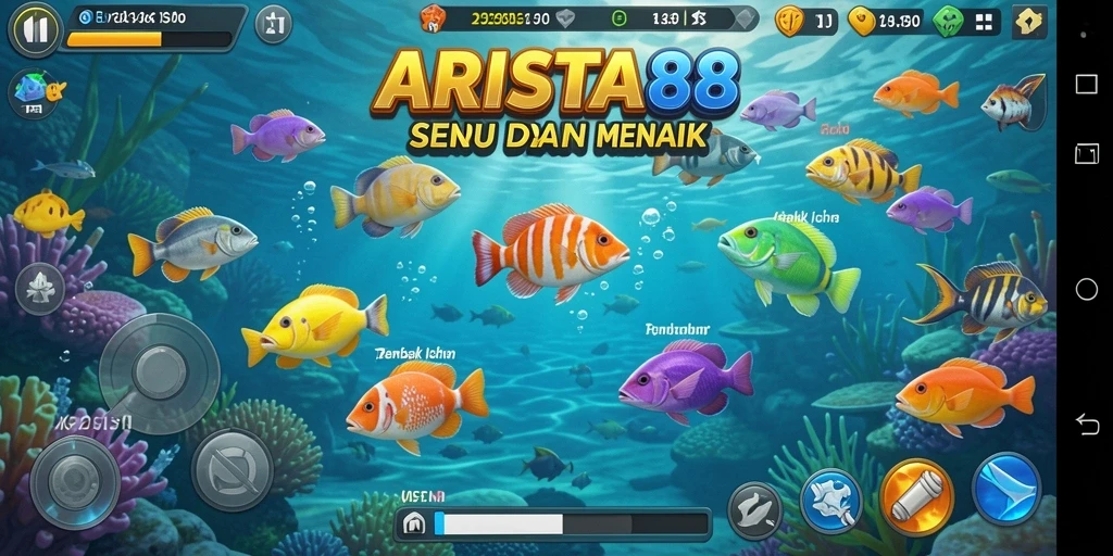 Screenshot ARISTA88 menampilkan gameplay seru Tembak Ikan dengan grafik menarik.