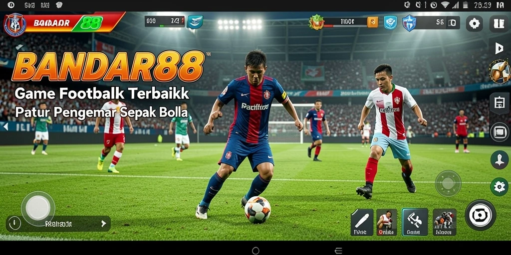 Tampilan gameplay menarik dari BANDAR88 saat pertandingan sepak bola.