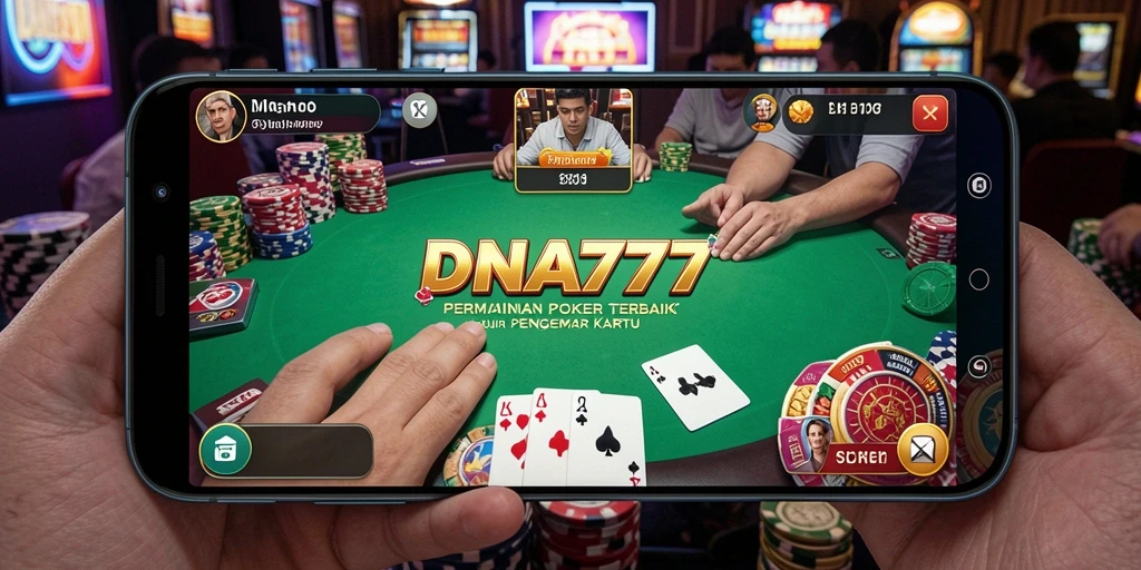 Tampilan gameplay Poker yang memukau dan mendebarkan di DNA777.