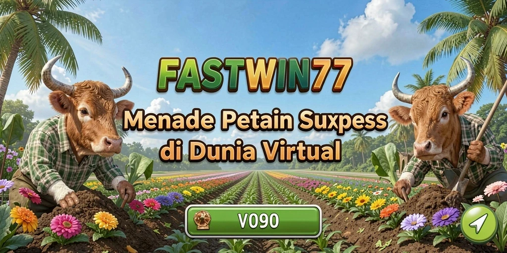 Tampilan screenshot FASTWIN77 menampilkan ladang hijau penuh tanaman.