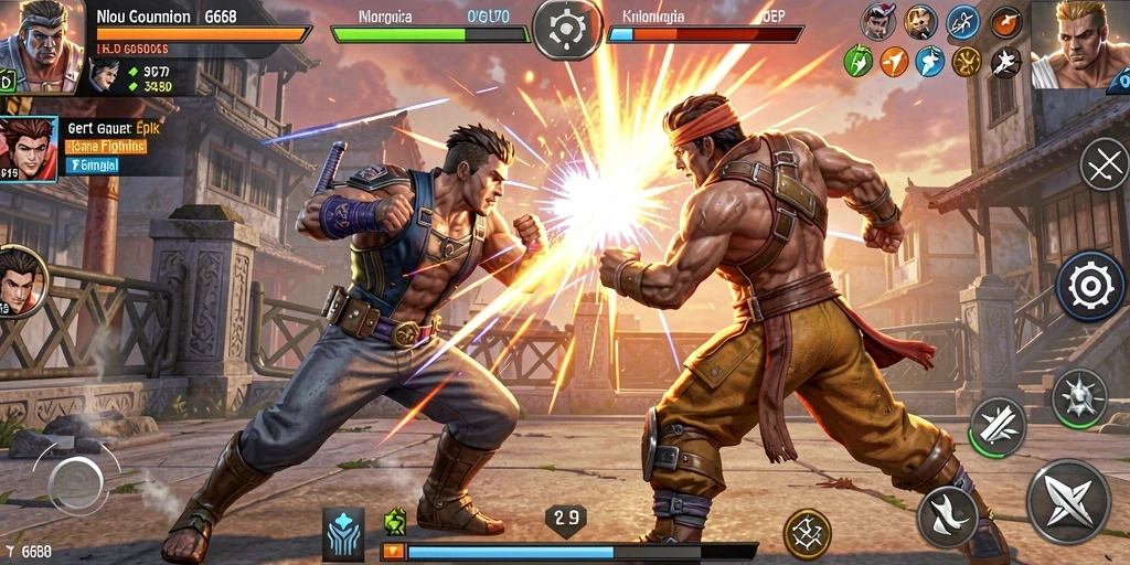 Gameplay G668 yang mendebarkan saat bertarung melawan karakter lain.