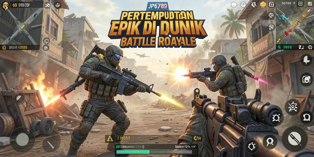 Tangkapan layar gameplay JP6789 menampilkan aksi pertempuran yang seru.
