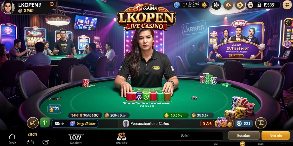 Tampilan gameplay menarik dari LKOPEN dengan dealer langsung.