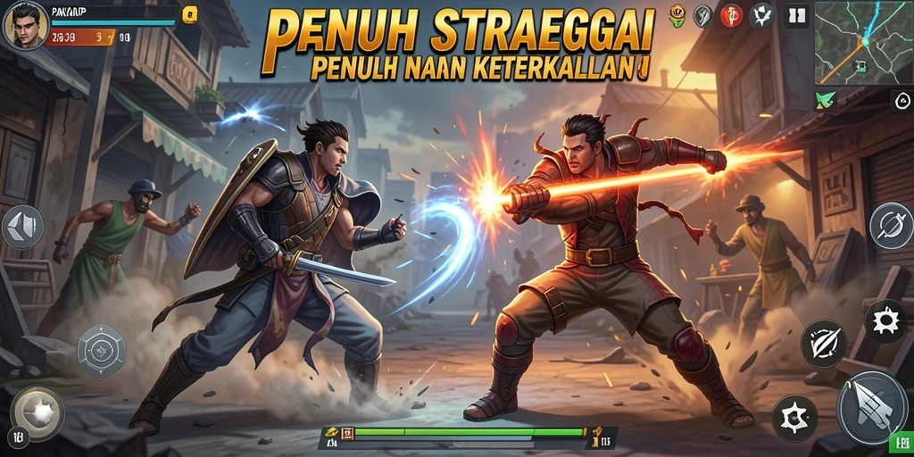 Tampilan screenshot PAKARJP menampilkan aksi pertarungan yang intens.