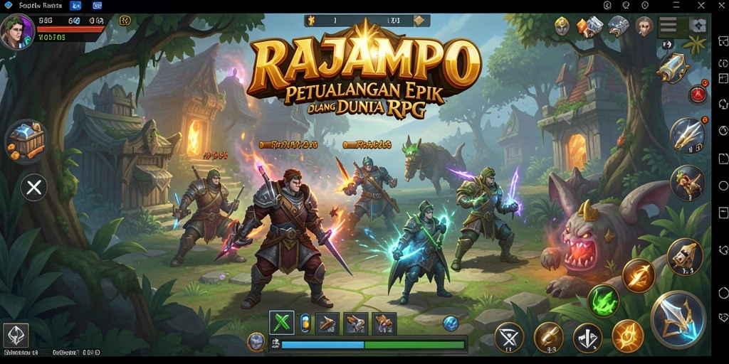 Tampilan permainan epik di RAJAMPO dengan aksi RPG seru.