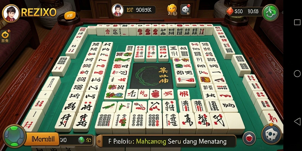 Tampilan menarik gameplay Mahjong di REZIXO.
