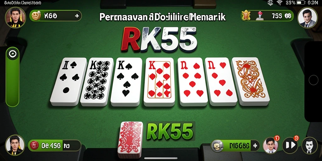 Tampilan gameplay seru saat bermain Domino di RK55.