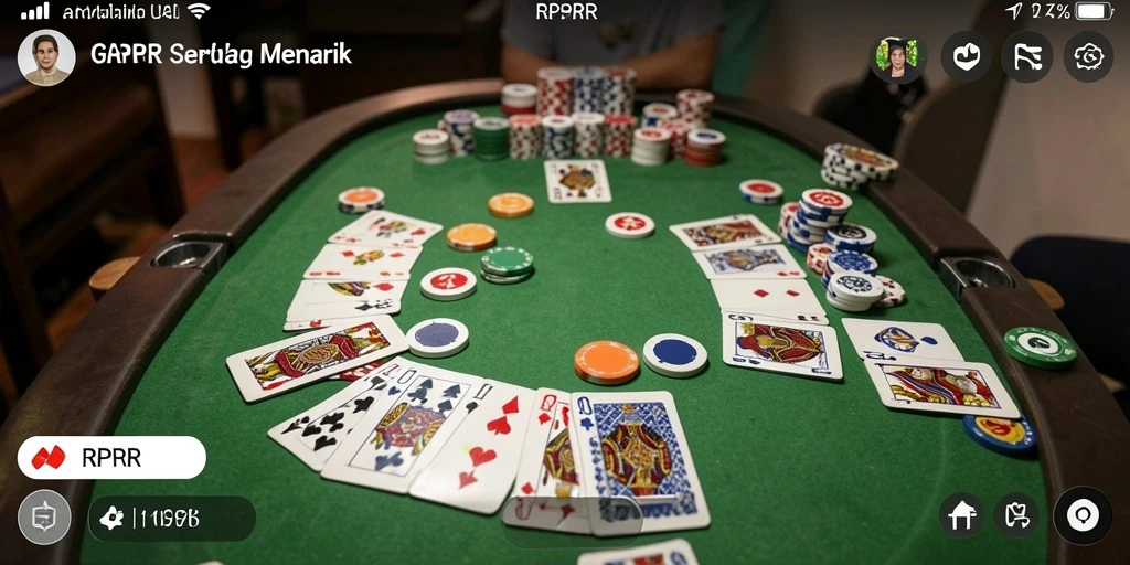 Screenshot gameplay RPRR menampilkan suasana permainan Gaple yang seru.