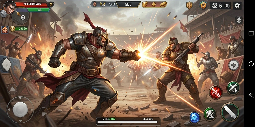 Tampilan seru dari gameplay SERURP yang penuh aksi Fighting.