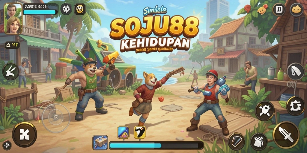 Tampilan gameplay SOJU88 yang menggambarkan interaksi karakter yang menarik.