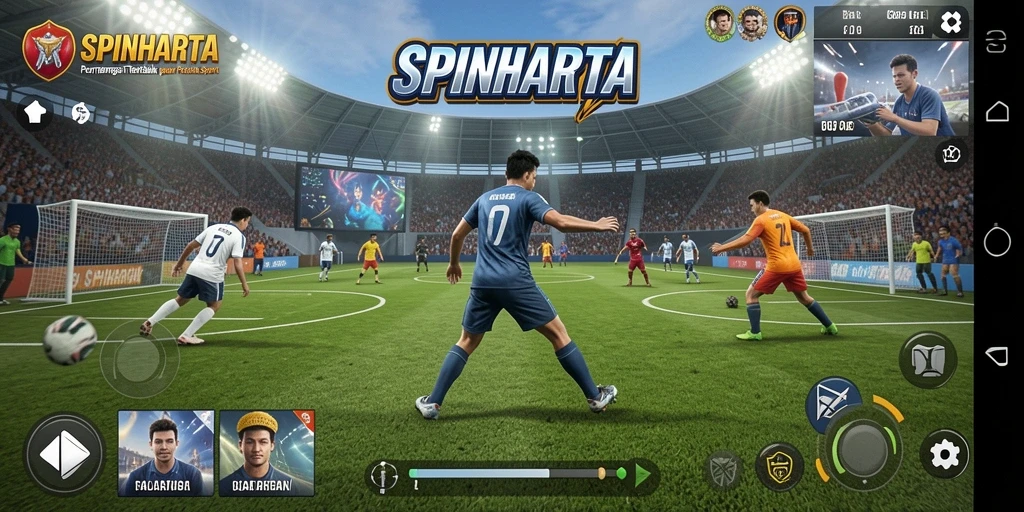 Tampilan gameplay SPINHARTA yang menegangkan dan menyenangkan.