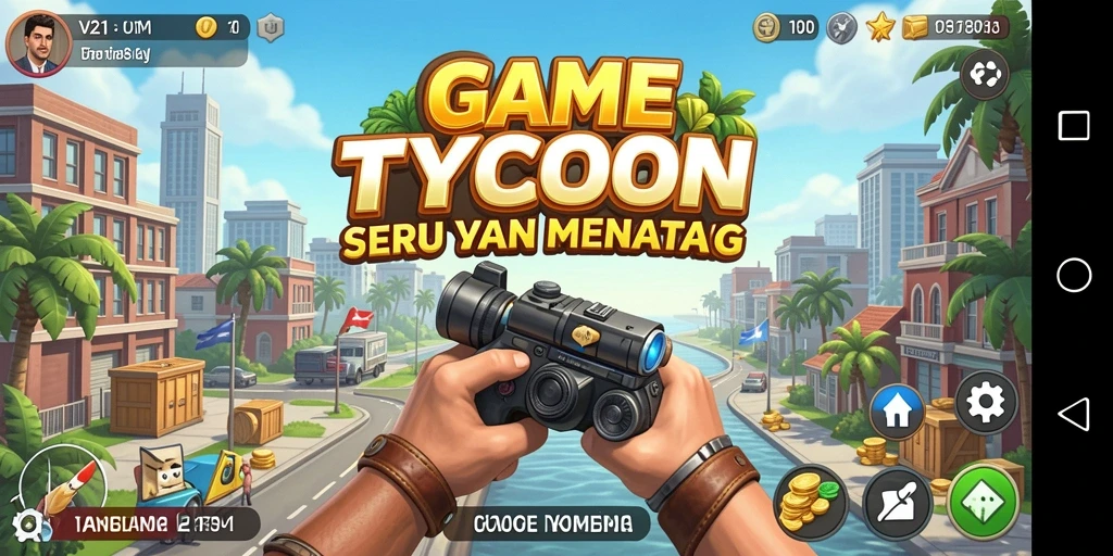 Screenshot V21 menampilkan aksi gameplay Tycoon yang memikat.