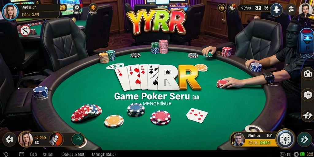 Tampilan utama YYRR menampilkan gameplay seru poker yang mendebarkan.