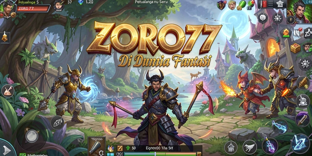 Screenshot gameplay ZORO77 yang menampilkan petualangan yang mendebarkan.
